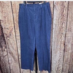 Lands' End Women's Corduroy Pants Size 12 Steel Blue Pleated New with Tags